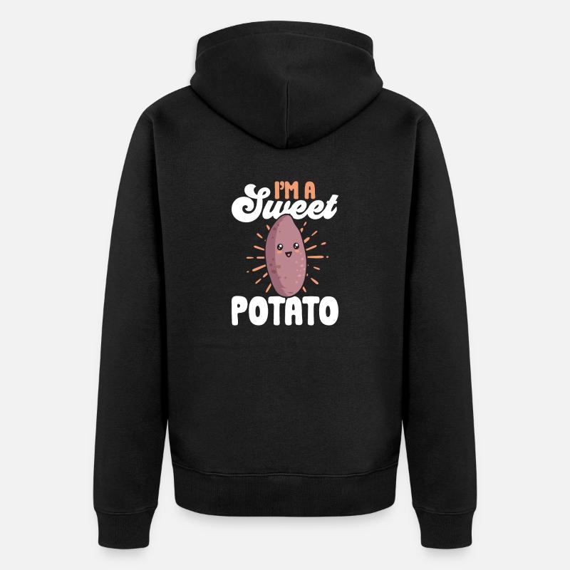 Légumes-racines de patates douces - Veste à capuche bio Premium Unisexe - noir