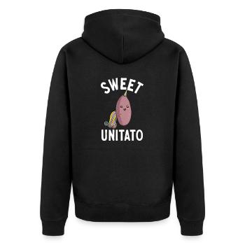 Légumes-racines de patates douces - Veste à capuche bio Premium Unisexe - noir - Dos - Nico (187cm)