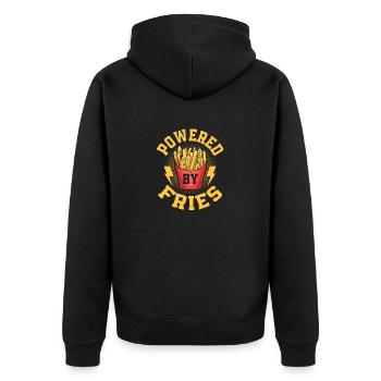 Énergisé par les frites : ma source d’énergie secrète - Veste à capuche bio Premium Unisexe - noir - Dos - Nico (187cm)