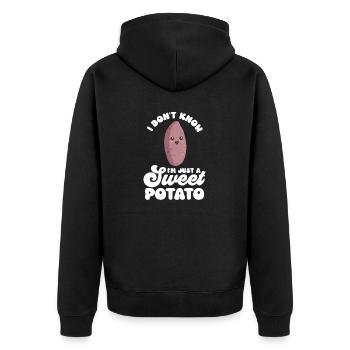Légumes-racines de patates douces - Veste à capuche bio Premium Unisexe - noir - Dos - Nico (187cm)