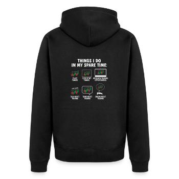Trading Crypto Stock Market Investor Day Trader - Veste à capuche bio Premium Unisexe - noir - Dos - Nico (187cm)
