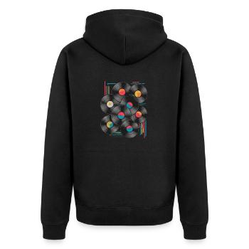 Anciens dossiers scolaires - Veste à capuche bio Premium Unisexe - noir - Dos - Nico (187cm)