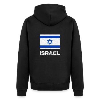 Drapeau d’Israël - Veste à capuche bio Premium Unisexe - noir - Dos - Nico (187cm)