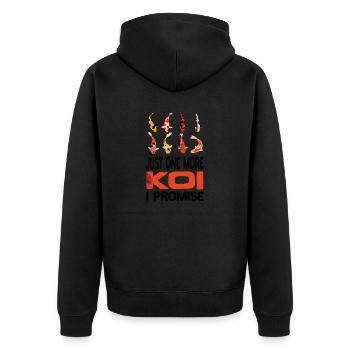 Just One More Koi I Promise Koi Kois Koi Fische - Unisex Premium Bio Zip Hoodie - Schwarz - Hinten - Nico (187cm)