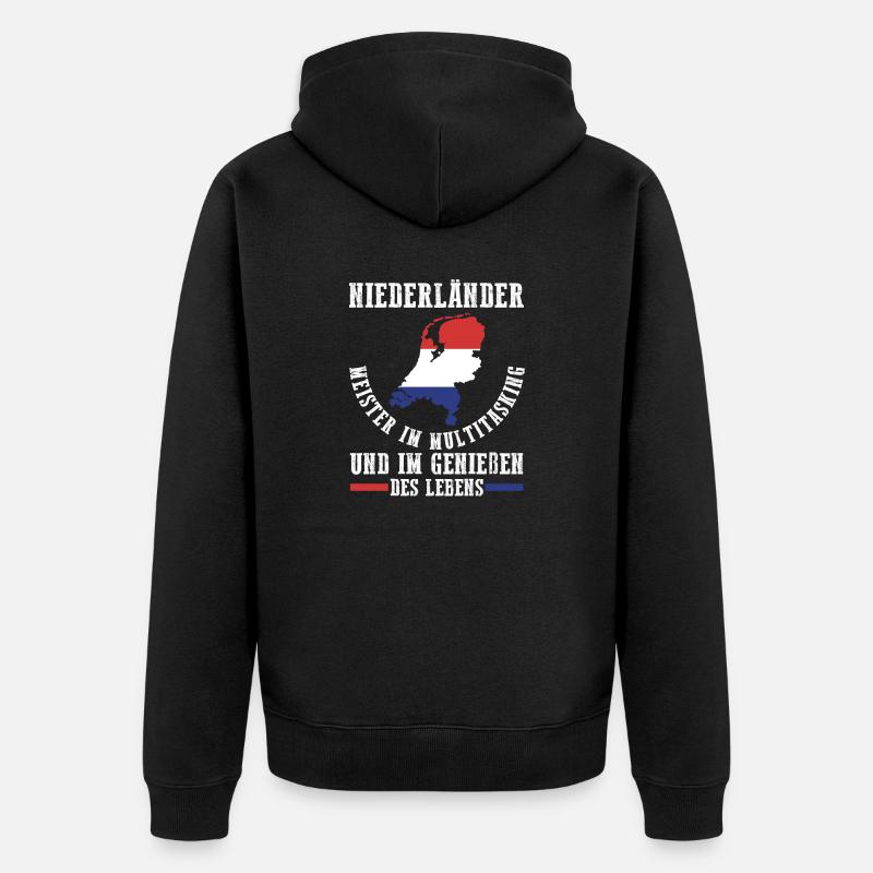 Pays-Bas Pays-Bas Pays-Bas - Veste à capuche bio Premium Unisexe - noir