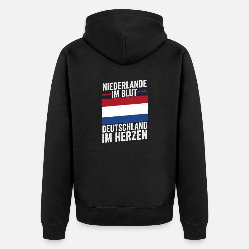 Néerlandais Allemand Pays-Bas Pays-Bas - Veste à capuche bio Premium Unisexe - noir