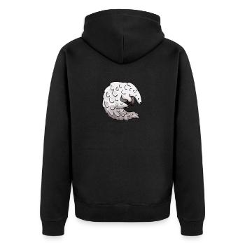 Rolled Pangolin T-Shirt Endangered Species Funny - Unisex Premium Organic Zip Hoodie - black - Back - Nico (187cm)