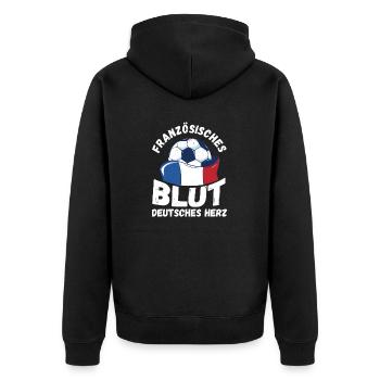 French French France - Unisex Premium Organic Zip Hoodie - black - Back - Nico (187cm)