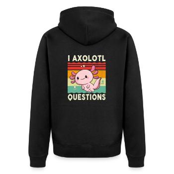 I Axolotl Fragen Hemd Retro Vintage - Unisex Premium Bio Zip Hoodie - Schwarz - Hinten - Nico (187cm)