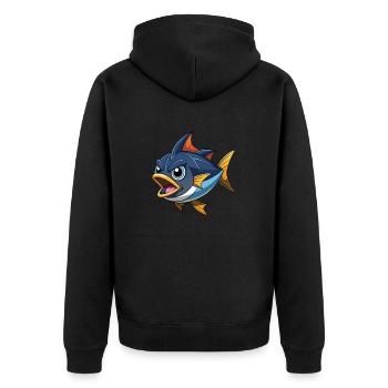 THON À NAGEOIRES NOIRES - Veste à capuche bio Premium Unisexe - noir - Dos - Nico (187cm)