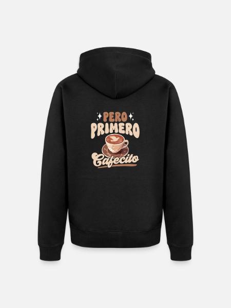 Cafecito Spanish Coffee - Unisex Premium Organic Zip Hoodie - black