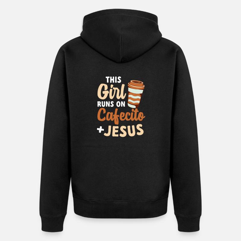 Cafecito Spanisch Kaffee - Unisex Premium Bio Zip Hoodie - Schwarz