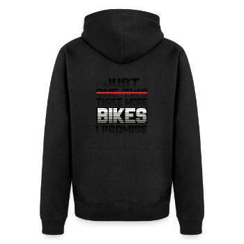 Juste un vélo de plus que je promets moto - Veste à capuche bio Premium Unisexe - noir - Dos - Nico (187cm)