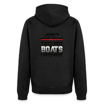 Just One More Boat I Promise Boot Kapitän Schiff - Unisex Premium Bio Zip Hoodie - Schwarz - Hinten - Nico (187cm)