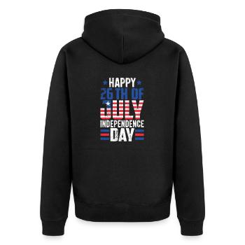 26th Of July Flag Liberia Independence Day - Unisex Premium Organic Zip Hoodie - black - Back - Nico (187cm)