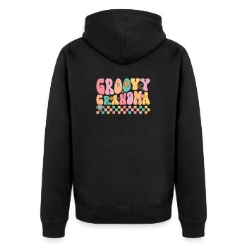 Groovy Grand-mère Rétro Arrière-Grand-mère Drôle - Veste à capuche bio Premium Unisexe - noir - Dos - Nico (187cm)