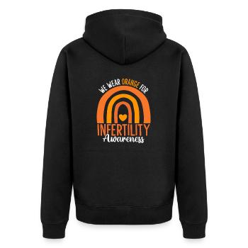 Orange Infertility Awareness One In Eight IVF - Unisex Premium Organic Zip Hoodie - black - Back - Nico (187cm)
