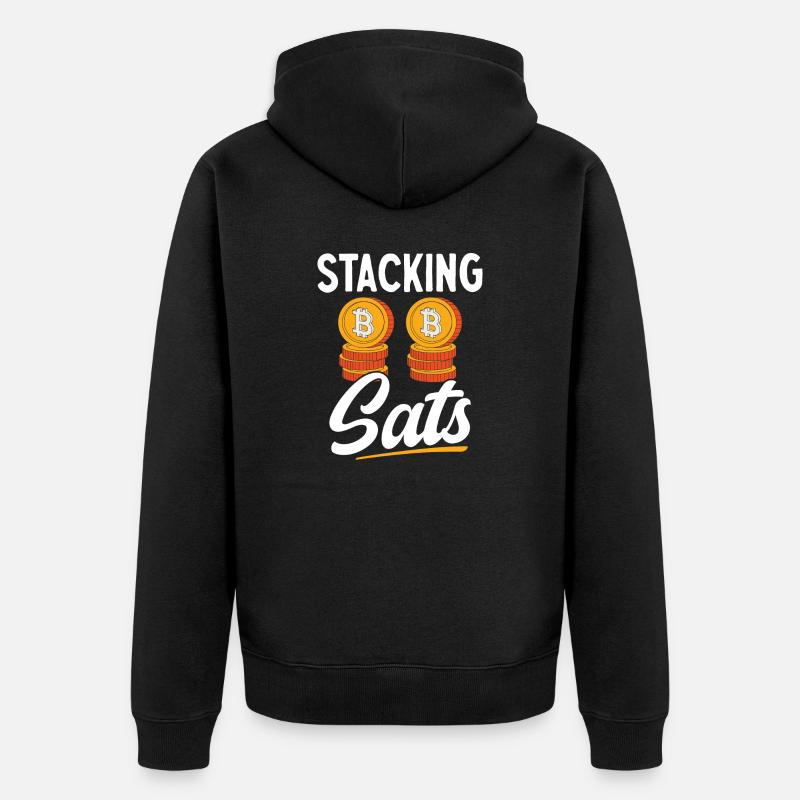 Bitcoin Cryptocurrency BTC Crypto Trader - Unisex Premium Organic Zip Hoodie - black