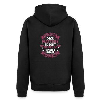 Funny Red White Rose Wine Winery Vintner - Unisex Premium Organic Zip Hoodie - black - Back - Nico (187cm)