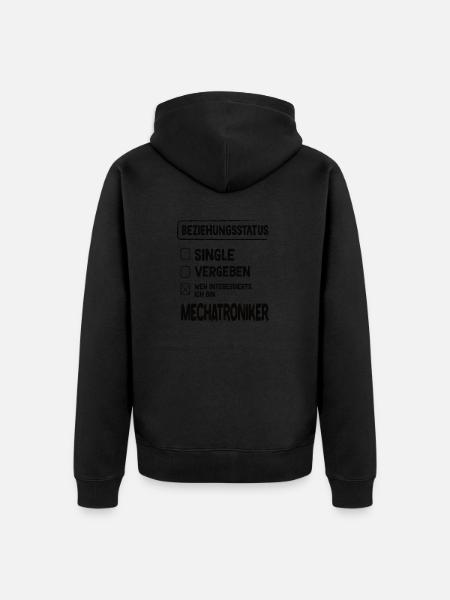 Mechatroniker Beziehungsstatus Mechatroniker - Unisex Premium Bio Zip Hoodie - Schwarz