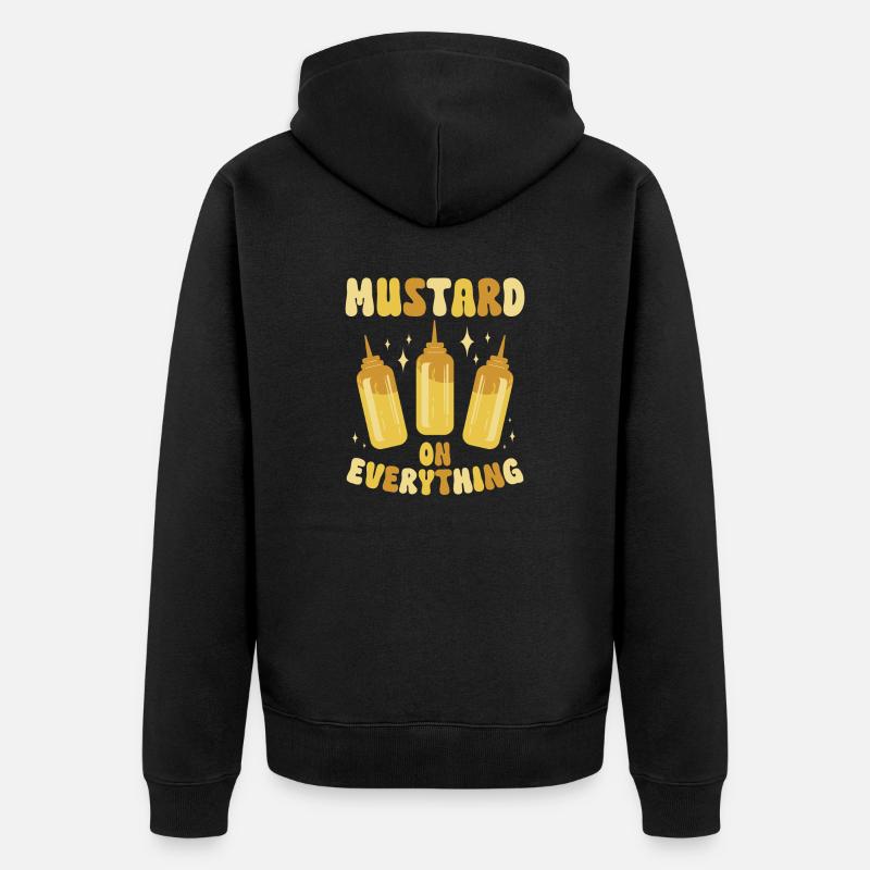 Senf Mustard - Unisex Premium Bio Zip Hoodie - Schwarz