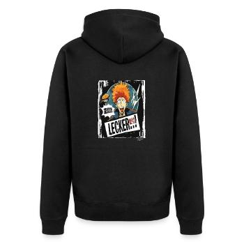 Ramen de dessin animé : Le gars dit « Miam ! » - Veste à capuche bio Premium Unisexe - noir - Dos - Nico (187cm)