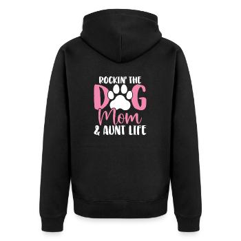 Rockin Le Chien Maman Et Tante Vie Drôles Chiens - Veste à capuche bio Premium Unisexe - noir - Dos - Nico (187cm)