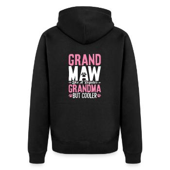 Lustiger Hund Oma Dogma Welpen Mutter von Hunden - Unisex Premium Bio Zip Hoodie - Schwarz - Hinten - Nico (187cm)