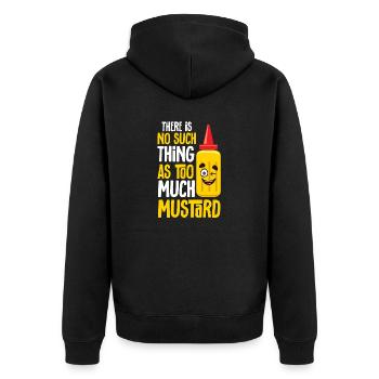 Senf Mustard - Unisex Premium Organic Zip Hoodie - black - Back - Nico (187cm)