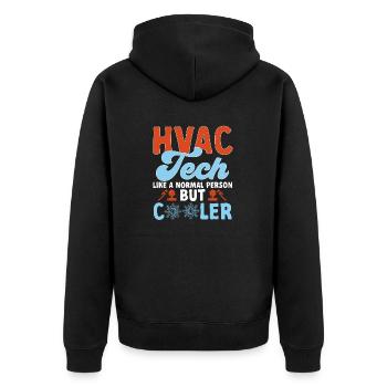 Chauffage, Climatisation, Ventilation, Technicien - Veste à capuche bio Premium Unisexe - noir - Dos - Nico (187cm)