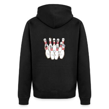 Bowler Sport Hobby Quilles de bowling - Veste à capuche bio Premium Unisexe - noir - Dos - Nico (187cm)