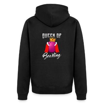 Bowling Ball Bowler Sport Bowling Queen - Unisex Premium Organic Zip Hoodie - black - Back - Nico (187cm)
