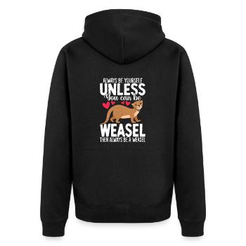 Funny Weasel Pet Ferret Paws Stoat Ermine - Unisex Premium Organic Zip Hoodie - black - Back - Nico (187cm)
