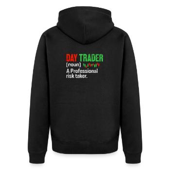 Day Trader Funny Definition Candlestick - Unisex Premium Organic Zip Hoodie - black - Back - Nico (187cm)