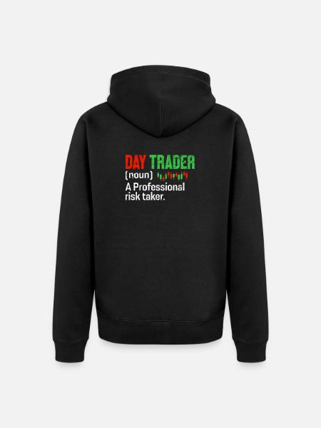 Daytrader Lustige Definition Candlestick - Unisex Premium Bio Zip Hoodie - Schwarz
