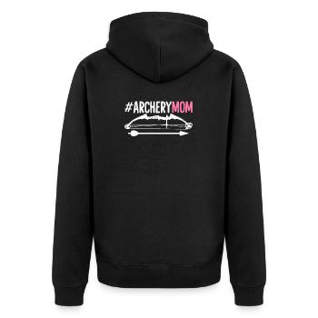 Bogenschießen Mama Lustige Mama Pfeil Jagd Befiederung - Unisex Premium Bio Zip Hoodie - Schwarz - Hinten - Nico (187cm)