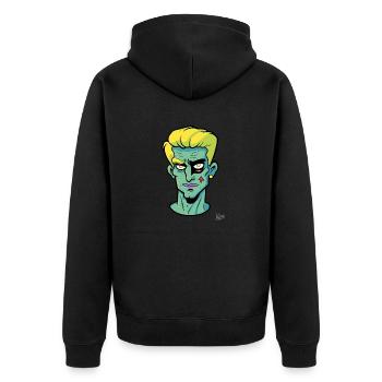 Cartoon of the ultimate beautiful beau - Unisex Premium Organic Zip Hoodie - black - Back - Nico (187cm)