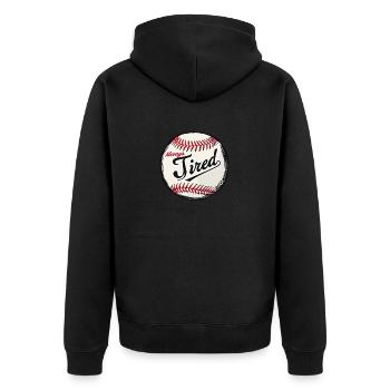 Parodie d’équipe de baseball : Toujours fatigué - Veste à capuche bio Premium Unisexe - noir - Dos - Nico (187cm)