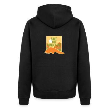 Save The Pangolins T-Shirt Endangered Species Pun - Unisex Premium Organic Zip Hoodie - black - Back - Nico (187cm)
