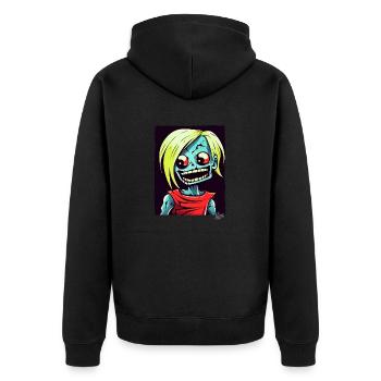 Dessin animé crâne Zombie Spinner - Veste à capuche bio Premium Unisexe - noir - Dos - Nico (187cm)