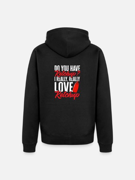 Ketchup Tomato ketchup - Unisex Premium Organic Zip Hoodie - black