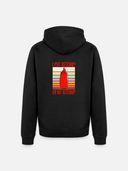 Ketchup Tomato ketchup - Unisex Premium Organic Zip Hoodie - black