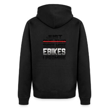 Just One More Ebike I Promise Ebike Elektrofahrrad - Unisex Premium Bio Zip Hoodie - Schwarz - Hinten - Nico (187cm)