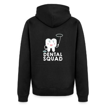 Dental Squad Dental Assistant Dentist Student - Unisex Premium Bio Zip Hoodie - Schwarz - Hinten - Nico (187cm)