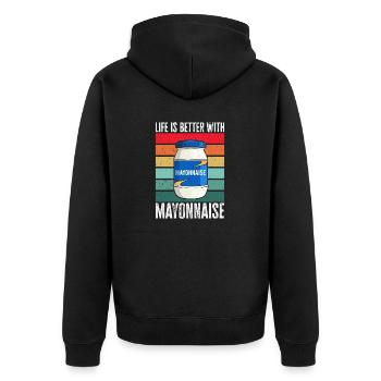 Mayonnaise - Veste à capuche bio Premium Unisexe - noir - Dos - Nico (187cm)