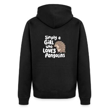 Simplement une fille qui aime les pangolins Drôle d’animaux sauvages - Veste à capuche bio Premium Unisexe - noir - Dos - Nico (187cm)