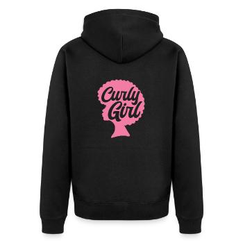 Cheveux bouclés Boucles afro Cheveux naturels - Veste à capuche bio Premium Unisexe - noir - Dos - Nico (187cm)