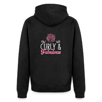 Cheveux bouclés Boucles afro Cheveux naturels - Veste à capuche bio Premium Unisexe - noir - Dos - Nico (187cm)