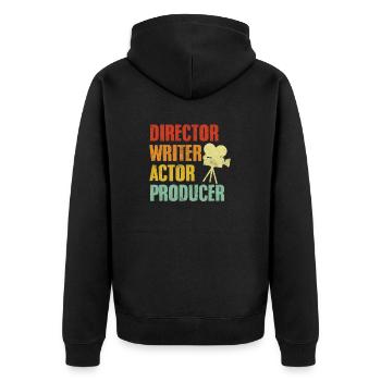 Regisseur Drehbuch Schauspieler Produzent Retro Vintage - Unisex Premium Bio Zip Hoodie - Schwarz - Hinten - Nico (187cm)