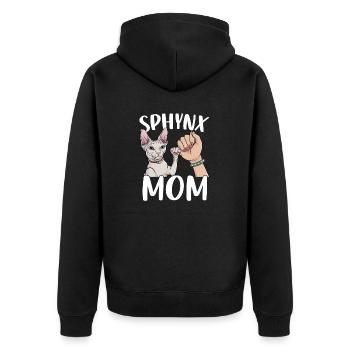 Sphynx Mama Haarlose Katze Lustige Mama Katze Sphynx Haustier - Unisex Premium Bio Zip Hoodie - Schwarz - Hinten - Nico (187cm)